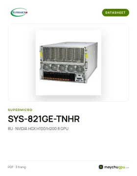 Datasheet Supermicro SYS-821GE-TNHR (NVIDIA HGX H100/H200, 8U)